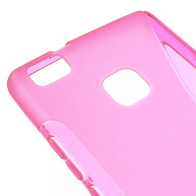 Huawei P9 Lite Elastische Plastik Case Hülle S-Line - rosa