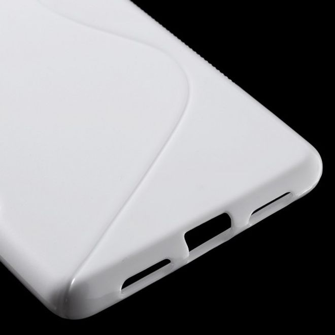 Huawei P9 Lite Elastische Plastik Case Hülle S-Line - weiss