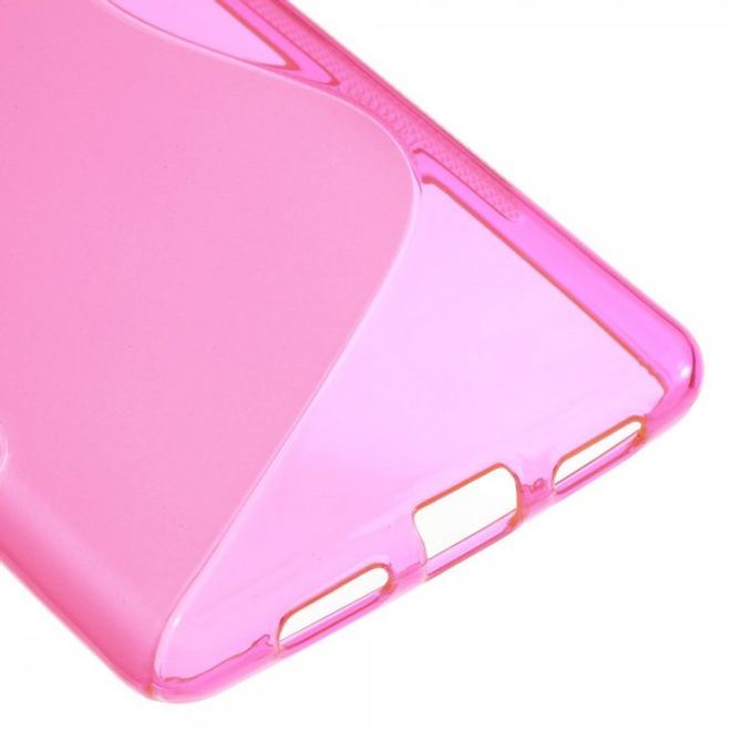 Huawei P9 Lite Elastische Plastik Case Hülle S-Line - rosa