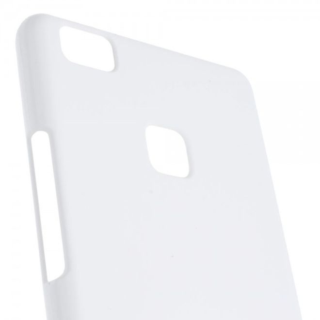 Huawei P9 Lite Gummierte Hart Plastik Cover Handyhülle - weiss