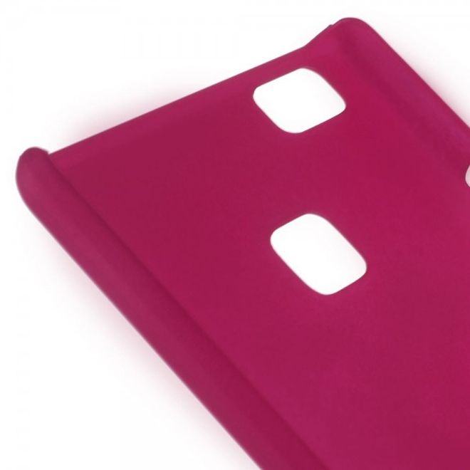 Huawei P9 Lite Gummierte Hart Plastik Cover Handyhülle - rosa