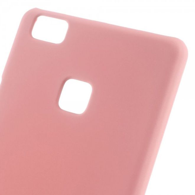 Huawei P9 Lite Gummierte Hart Plastik Cover Handyhülle - pink
