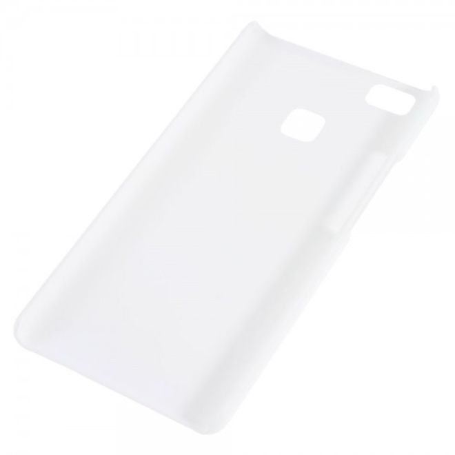 Huawei P9 Lite Gummierte Hart Plastik Cover Handyhülle - weiss