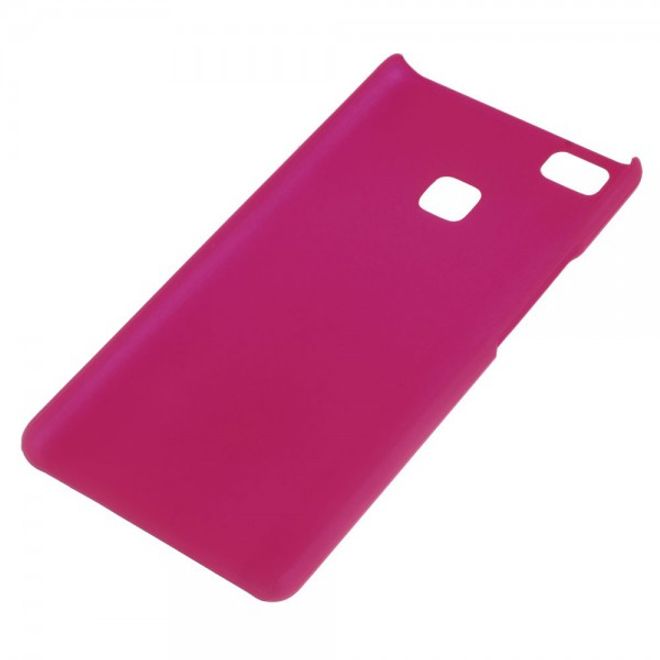 Huawei P9 Lite Gummierte Hart Plastik Cover Handyhülle - rosa