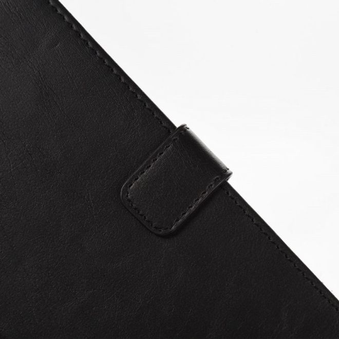 Huawei P9 Lite Modische Leder Case Hülle im Retrolook mit Kreditkartenslots - schwarz