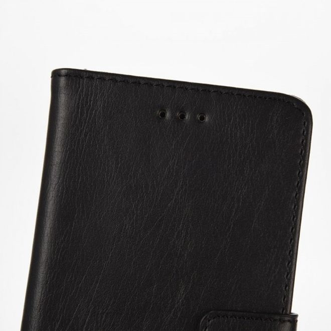 Huawei P9 Lite Modische Leder Case Hülle im Retrolook mit Kreditkartenslots - schwarz