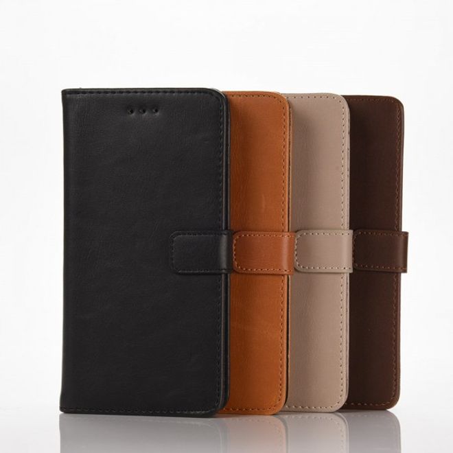 Huawei P9 Lite Modische Leder Case Hülle im Retrolook mit Kreditkartenslots - braun