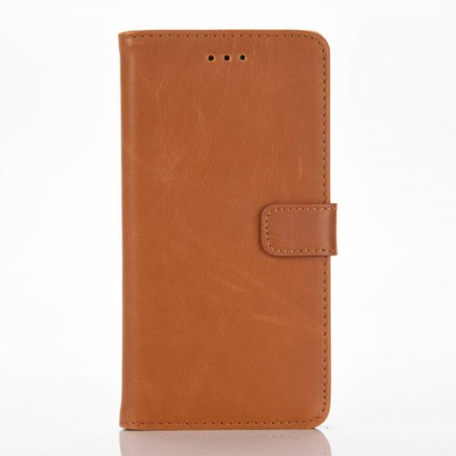 Huawei P9 Lite Modische Leder Case Hülle im Retrolook mit Kreditkartenslots - braun