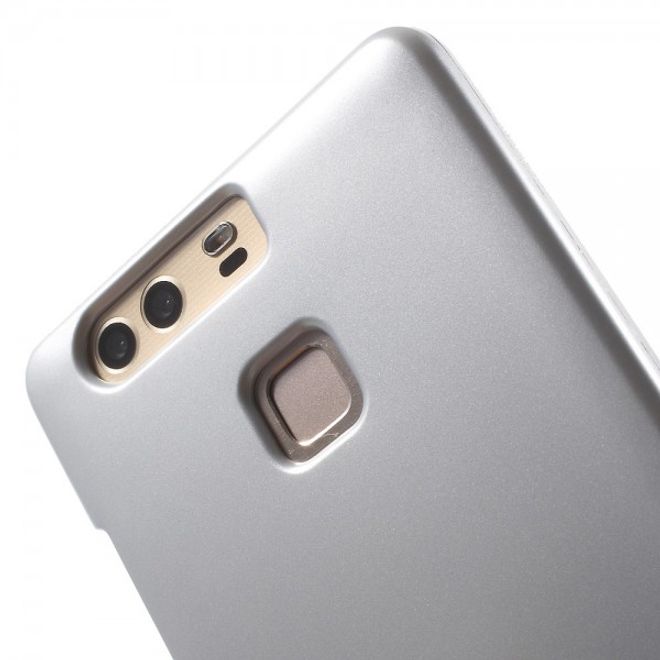 Goospery - Huawei P9 Handy Hülle - TPU Soft Case - i Jelly Metal Series - silber