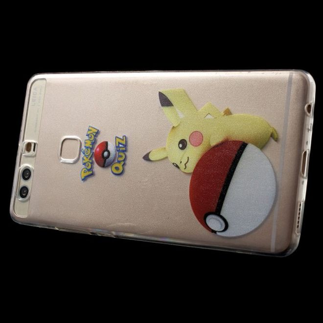 Huawei P9 Plus Elastische, dünne Plastik Cover Gummihülle mit Pokeball und Pickachu