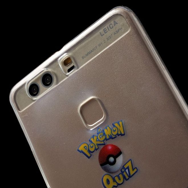 Huawei P9 Plus Elastische, dünne Plastik Cover Gummihülle mit Pokeball und Pickachu