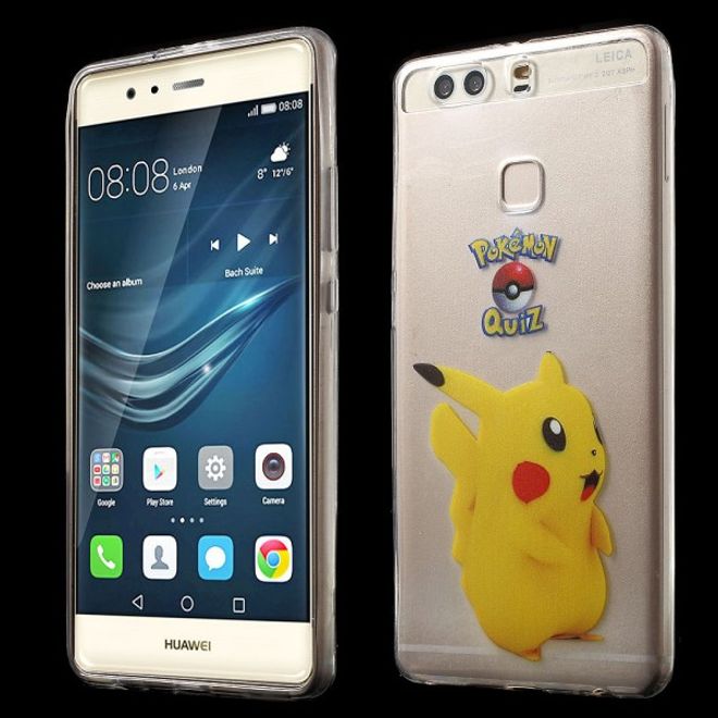 Huawei P9 Plus Elastische, dünne Plastik Cover Gummihülle mit Pokemon Pickachu