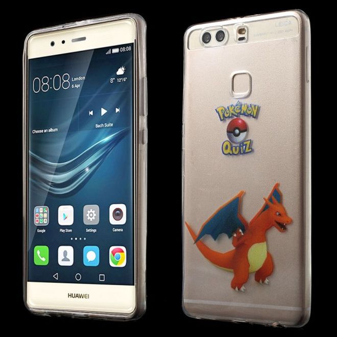 Huawei P9 Plus Elastische, dünne Plastik Cover Gummihülle mit Pokemon Glurak