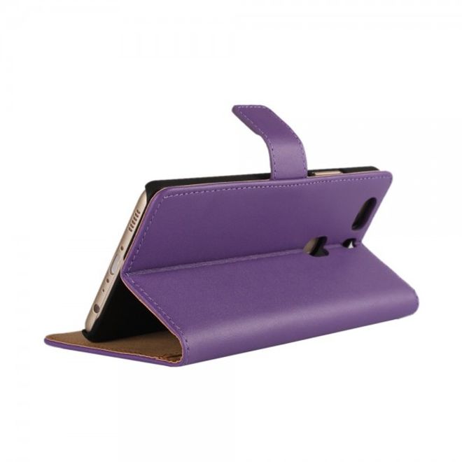 Huawei P9 Plus Elegante Leder Case Handyhülle mit Standfunktion - purpur