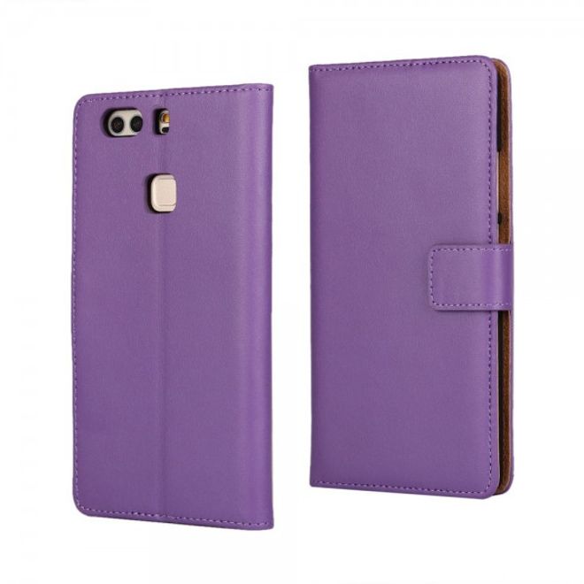Huawei P9 Plus Elegante Leder Case Handyhülle mit Standfunktion - purpur