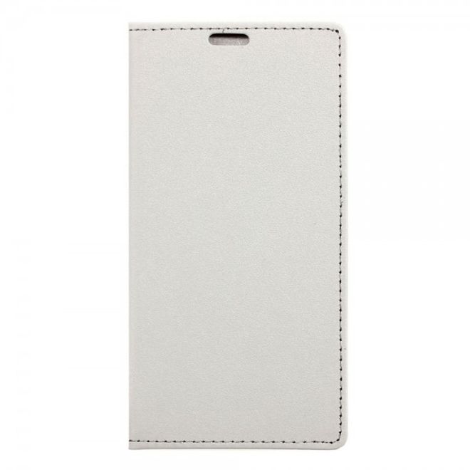 Huawei P9 Plus Leder Case Hülle mit sandartiger Oberfläche und Standfunktion - weiss