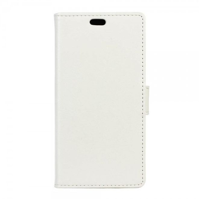 Huawei P9 Plus Schicke Crazy Horse Leder Case Hülle mit Standfunktion - weiss