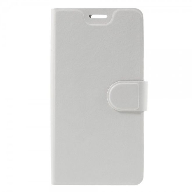 Huawei P9 Schicke Crazy Horse Leder Case Hülle mit Standfunktion und Kreditkartenslots - weiss