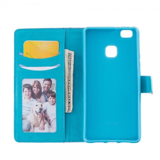 Hülle für Huawei P9 Lite - Case aus Leder - wunderschöne, blaue Schmetterlinge