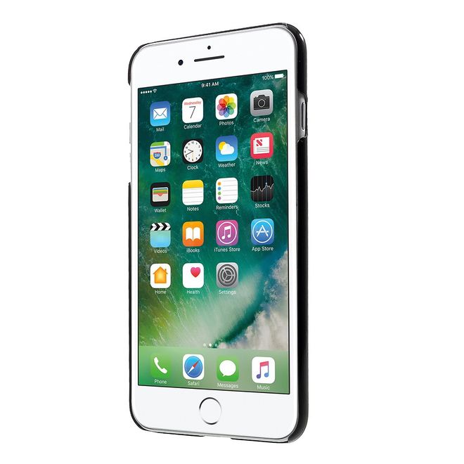 Do it yourself Hülle für iPhone 8 Plus / 7 Plus - Case aus Plastik - mit kleinen Bauklötzen - schwarz/Totenkopf