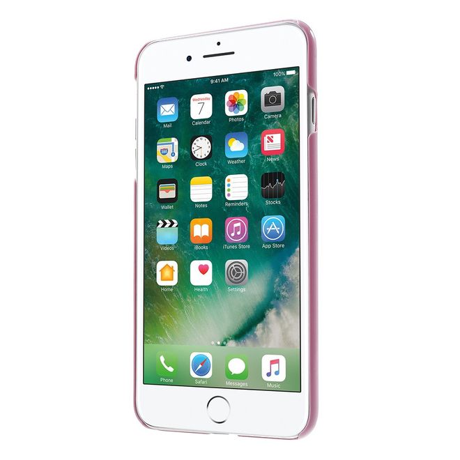 Do it yourself Hülle für iPhone 8 Plus / 7 Plus - Case aus Plastik - mit kleinen Bauklötzen - pink/Bär und Herz