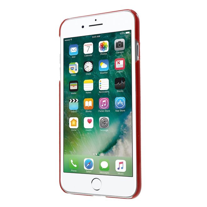 Do it yourself Hülle für iPhone 8 Plus / 7 Plus - Case aus Plastik - mit kleinen Bauklötzen - rot/Weihnachtsbaum