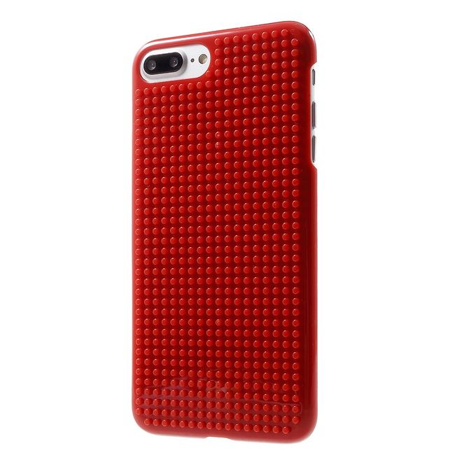 Do it yourself Hülle für iPhone 8 Plus / 7 Plus - Case aus Plastik - mit kleinen Bauklötzen - rot/Weihnachtsbaum