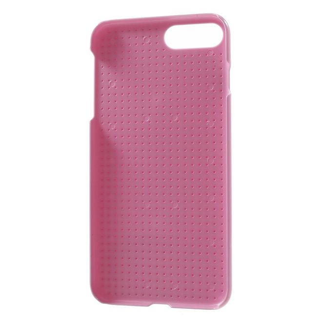 Do it yourself Hülle für iPhone 8 Plus / 7 Plus - Case aus Plastik - mit kleinen Bauklötzen - pink/kleiner Hund