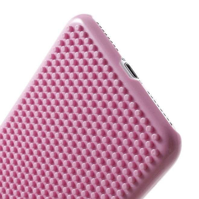 Do it yourself Hülle für iPhone 8 Plus / 7 Plus - Case aus Plastik - mit kleinen Bauklötzen - pink/kleiner Hund