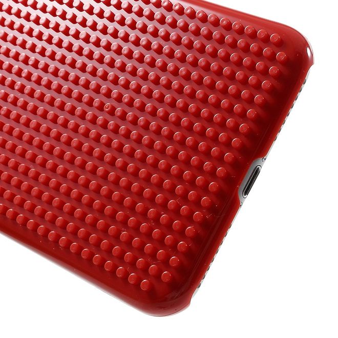 Do it yourself Hülle für iPhone 8 Plus / 7 Plus - Case aus Plastik - mit kleinen Bauklötzen - rot/Weihnachtsbaum