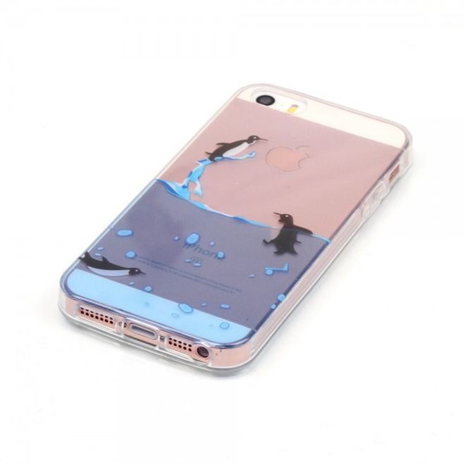 Hülle für iPhone SE/5S/5 - TPU Soft Case - Pinguine
