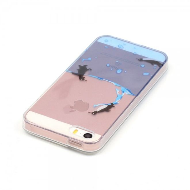 Hülle für iPhone SE/5S/5 - TPU Soft Case - Pinguine