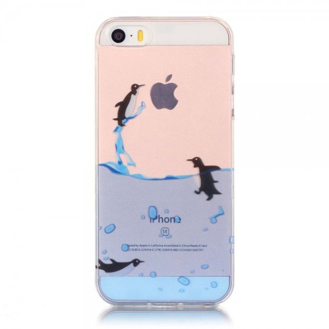 Hülle für iPhone SE/5S/5 - TPU Soft Case - Pinguine