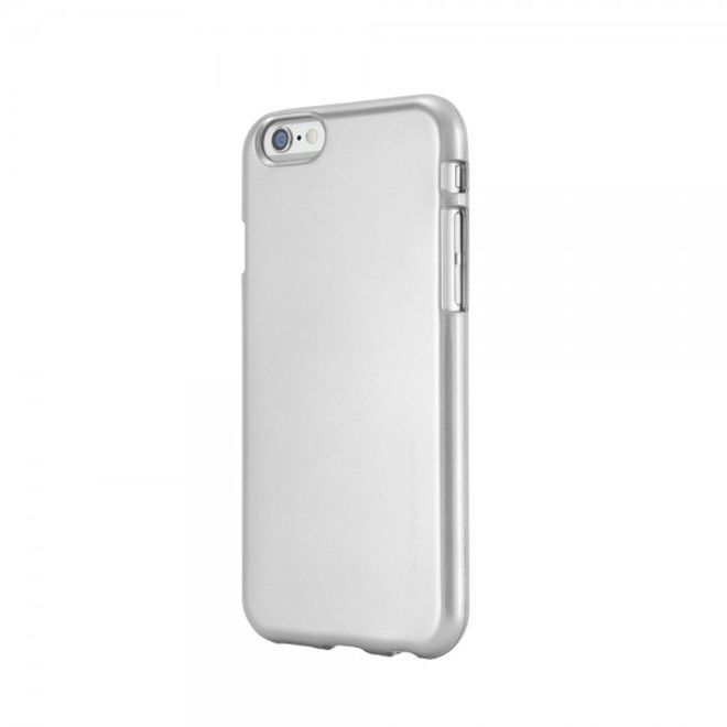 Goospery - Hülle für iPhone 6/6S - Cover aus elastischem Gummi - i Jelly Series - silber