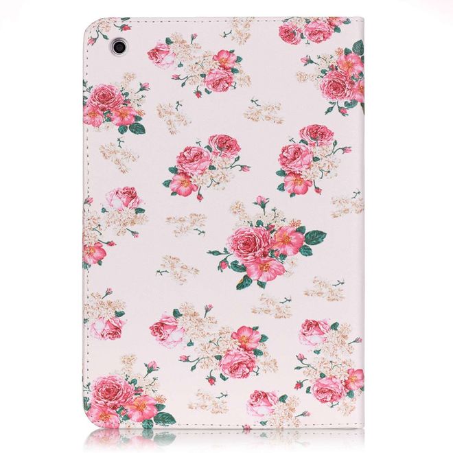 Étui pour iPad Mini 1/2/3 - Étui en cuir - Avec fonction support - Motif roses -
