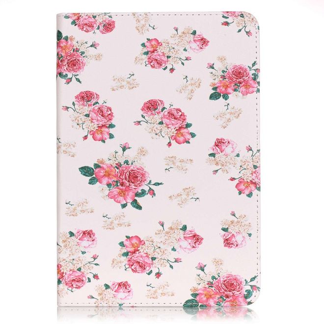Étui pour iPad Mini 1/2/3 - Étui en cuir - Avec fonction support - Motif roses -