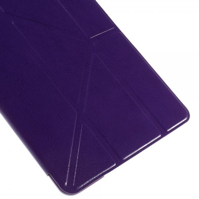 iPad Mini 4 Leather Smart Cover with Origami Stand Function - Purple