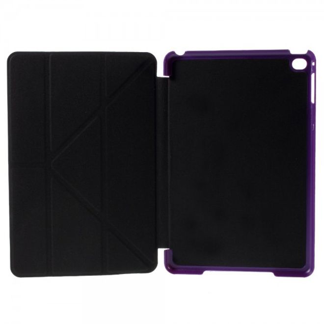 iPad Mini 4 Leather Smart Cover with Origami Stand Function - Purple