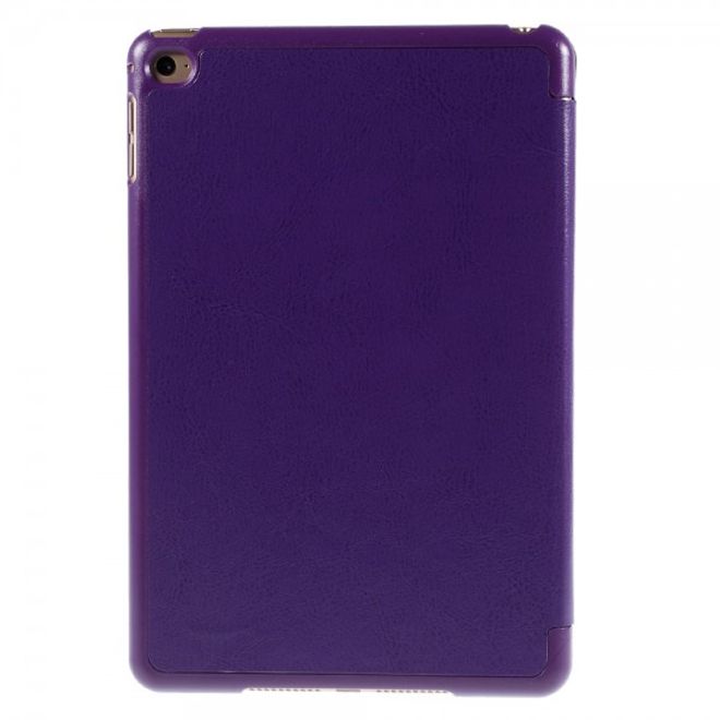 iPad Mini 4 Leather Smart Cover with Origami Stand Function - Purple