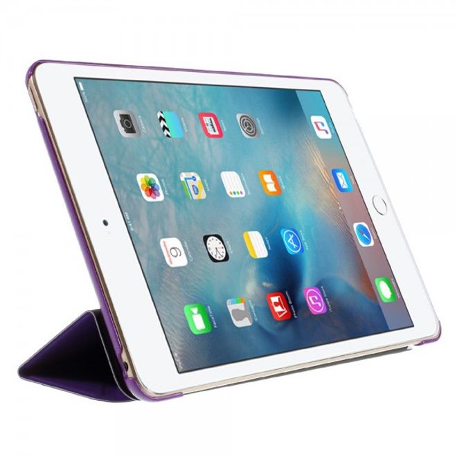 iPad Mini 4 Leather Smart Cover with Origami Stand Function - Purple