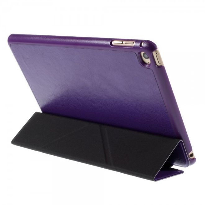 iPad Mini 4 Leather Smart Cover with Origami Stand Function - Purple