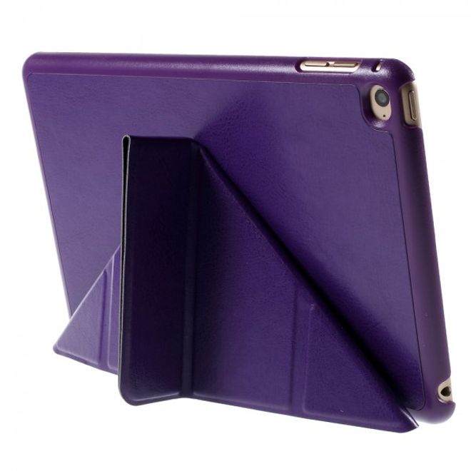 iPad Mini 4 Leather Smart Cover with Origami Stand Function - Purple