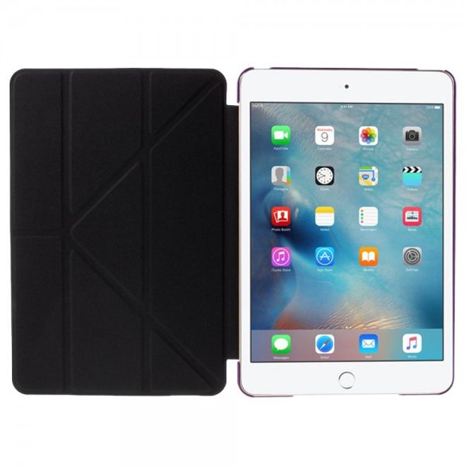 iPad Mini 4 Leather Smart Cover with Origami Stand Function - Purple