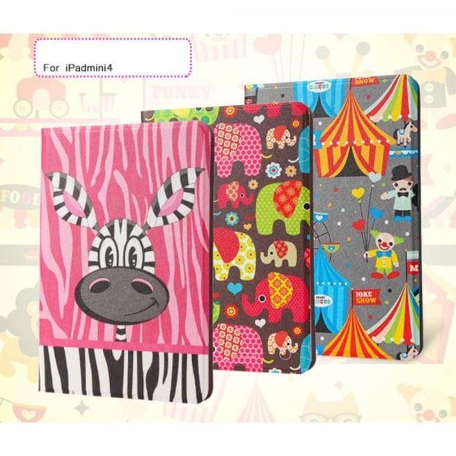 iPad Mini 4 Lofter Cartoon Series Smart Leder Case Hülle mit kleinen Löwen
