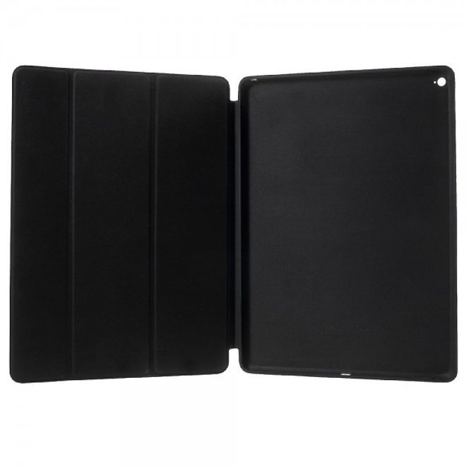 iPad Pro 12.9 Dreifach faltbare Leder Cover Hülle - schwarz