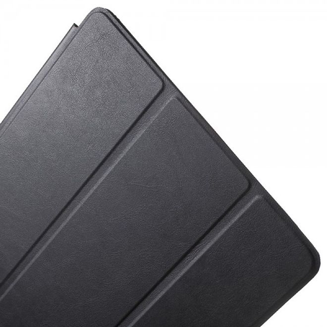 iPad Pro 12.9 Dreifach faltbare Leder Cover Hülle - schwarz
