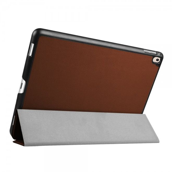 Étui en cuir à trois volets pour iPad Pro 9,7 pouces avec fonction support - Marron
