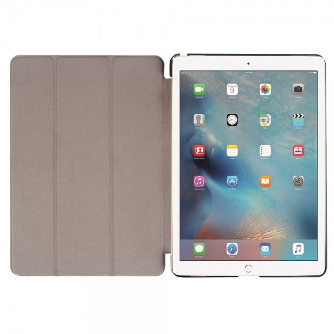 Étui en cuir à trois volets pour iPad Pro 9,7 pouces avec fonction support - Marron
