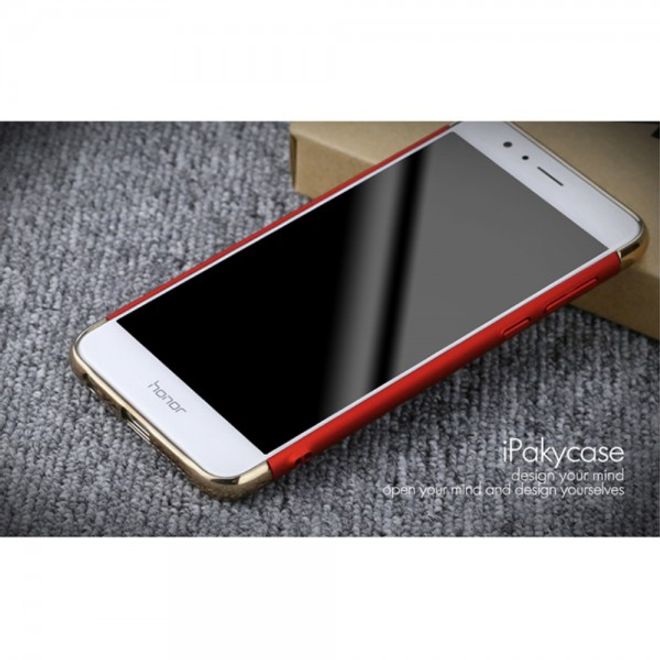 iPaky - Huawei Honor 8 Hülle - Cover aus Plastik - 3 in 1 ausklappbar - rot