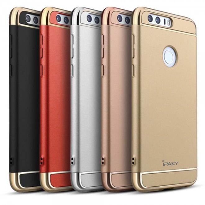 iPaky - Huawei Honor 8 Hülle - Cover aus Plastik - 3 in 1 ausklappbar - rot